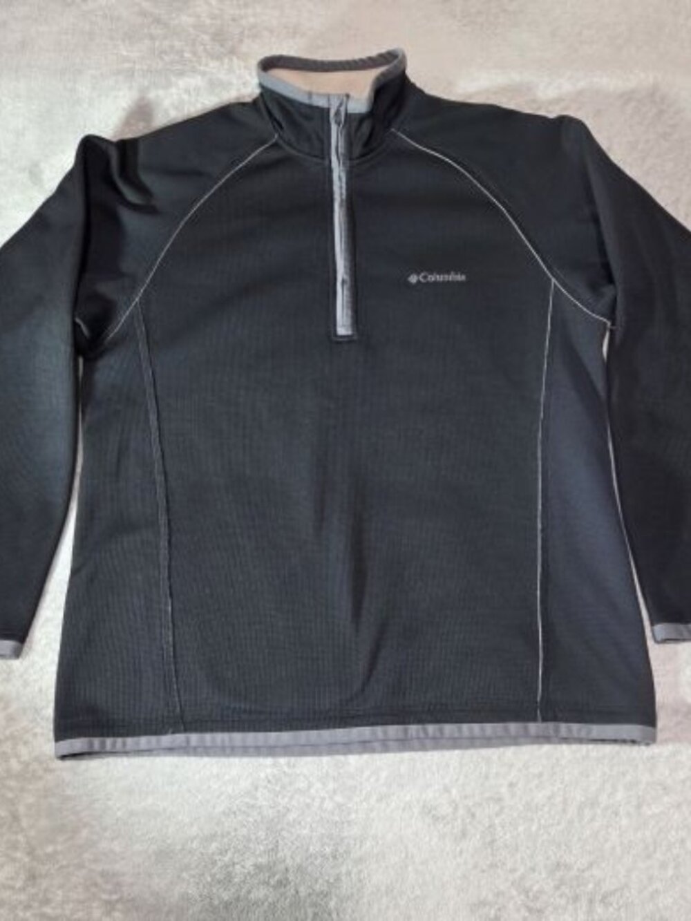 Men's Black Columbia Quarter Zip Pullover Top with Trim